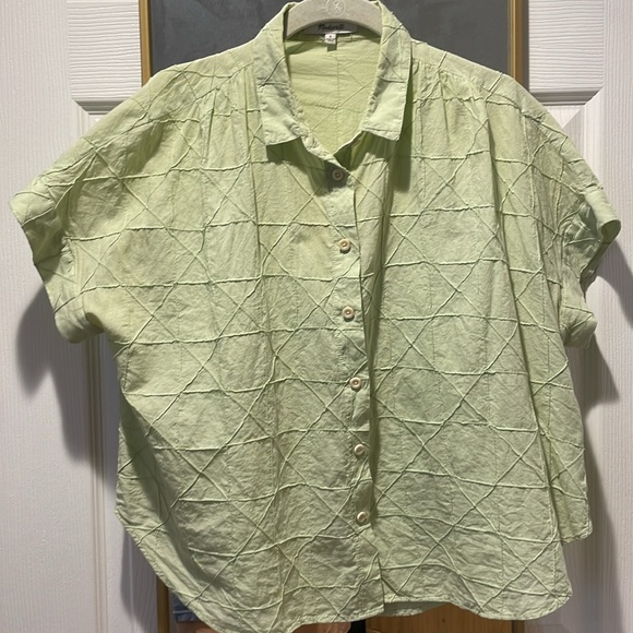Madewell Hilltop Shirt Geo Texture Button
Down Green Sun Faded Mint Medium - Picture 6 of 8
